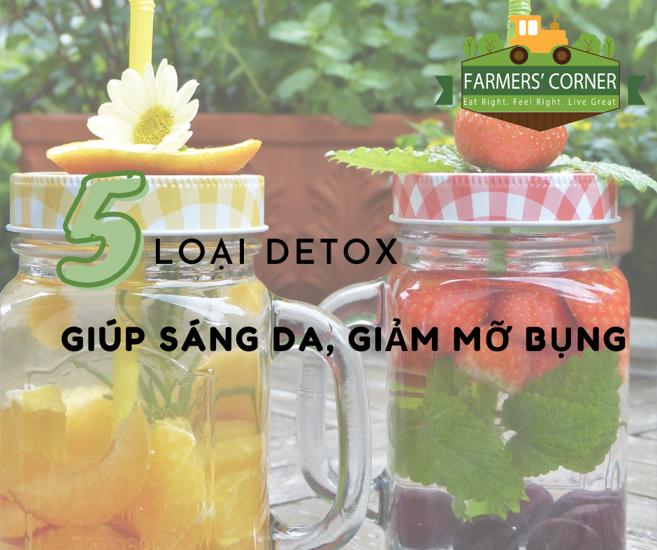 5 CÔNG THỨC NƯỚC UỐNG DETOX LÀM SÁNG DA, GIẢM MỠ BỤNG